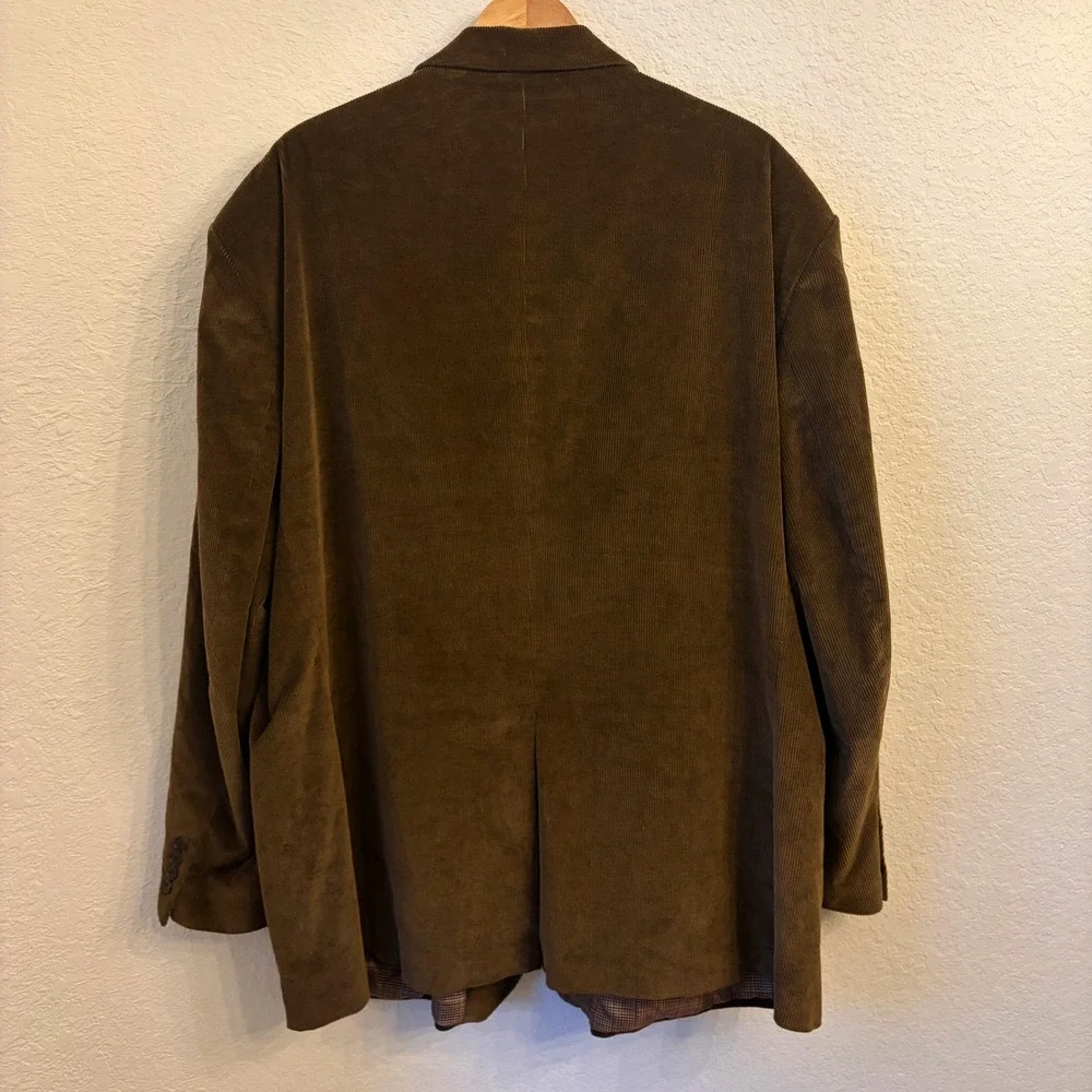 Saddlebred Mens Brown Corduroy Blazer 56R Sports Coat Jacket Cotton Academia